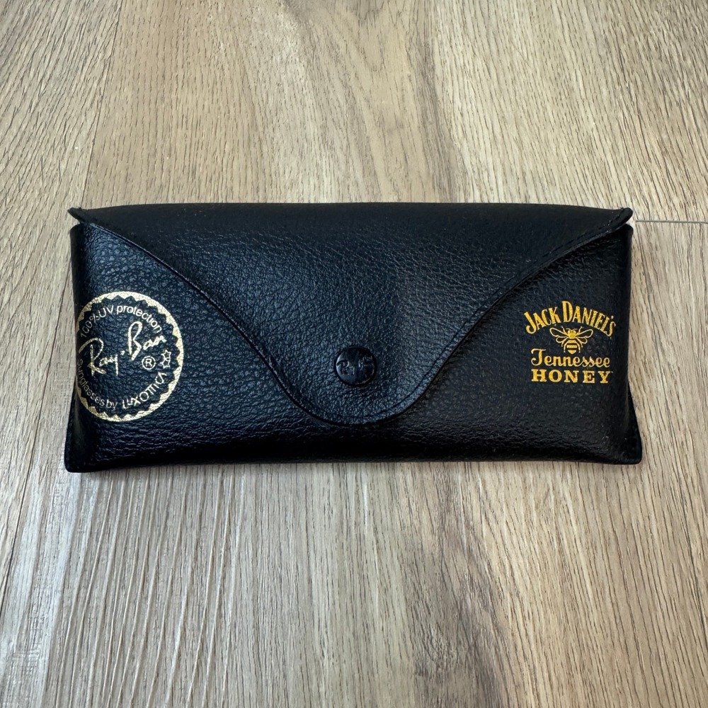 Ray-Ban Jack Daniels Tennessee Honey Sunglasses Case Black Faux Leather Snap